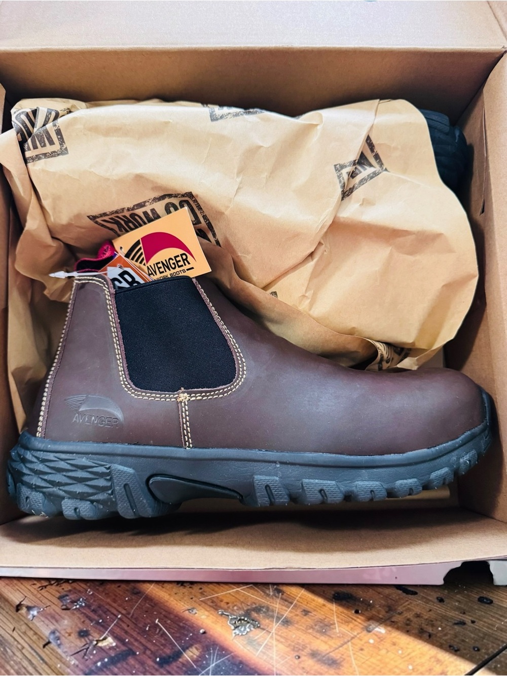 Avenger Women's Rugged Brown Work Safety Boots A7160 Flight Romeo 7.5 Med NIB